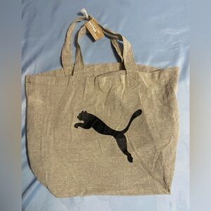 Puma Beige Cotton Tote with Logo